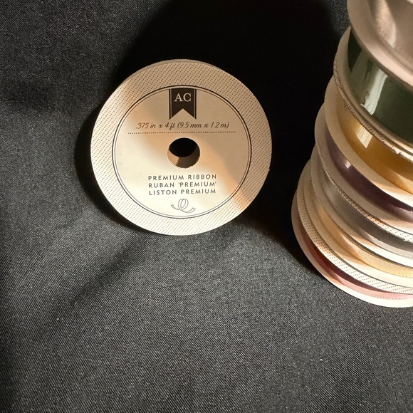 Stacked Satin Ribbon Spools - Assorted Colors - Picture 2 of 3